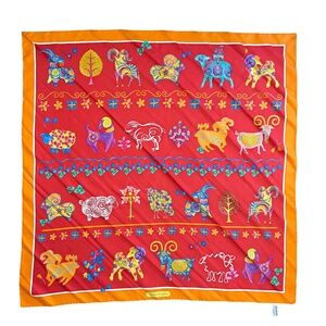 Salvatore Ferragamo Red/Orange scarf 34x34